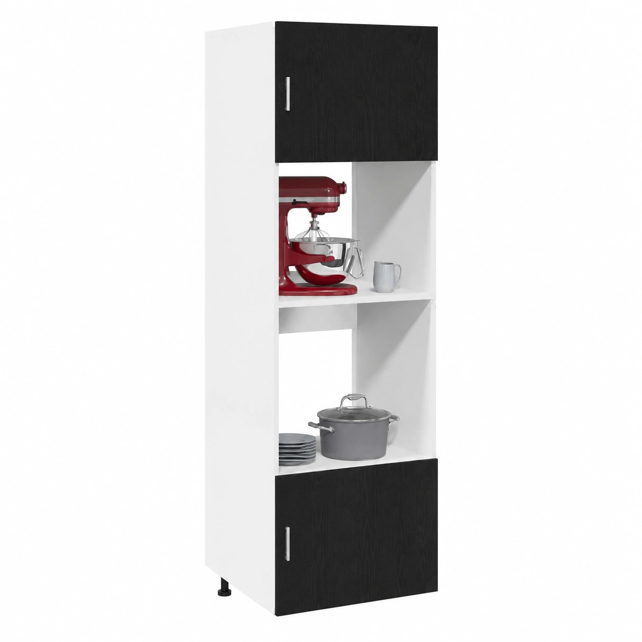 Armoire Suspendue Moderne, Ch¨ºne Noir, Grand Rangement, Design Rectangulaire