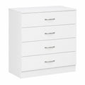 Commode 4 tiroirs avec poign¨¦es m¨¦talliques anti-d¨¦formation