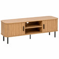 Meuble TV en Bois avec Portes Coulissantes, Design Industriel, pour T¨¦l¨¦vision jusqu'¨¤ 140 cm