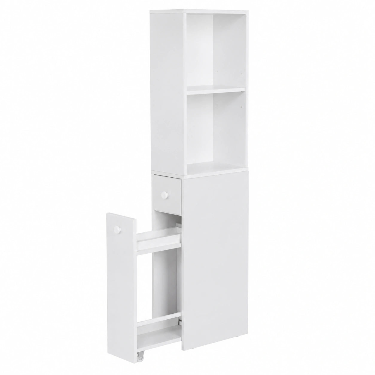 Armoire Haute de Salle de Bain avec Tiroirs et ¨¦tag¨¨re R¨¦glable