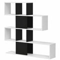 Biblioth¨¨que en bois ¨¤ 4 niveaux en forme de S pour salon ou bureau