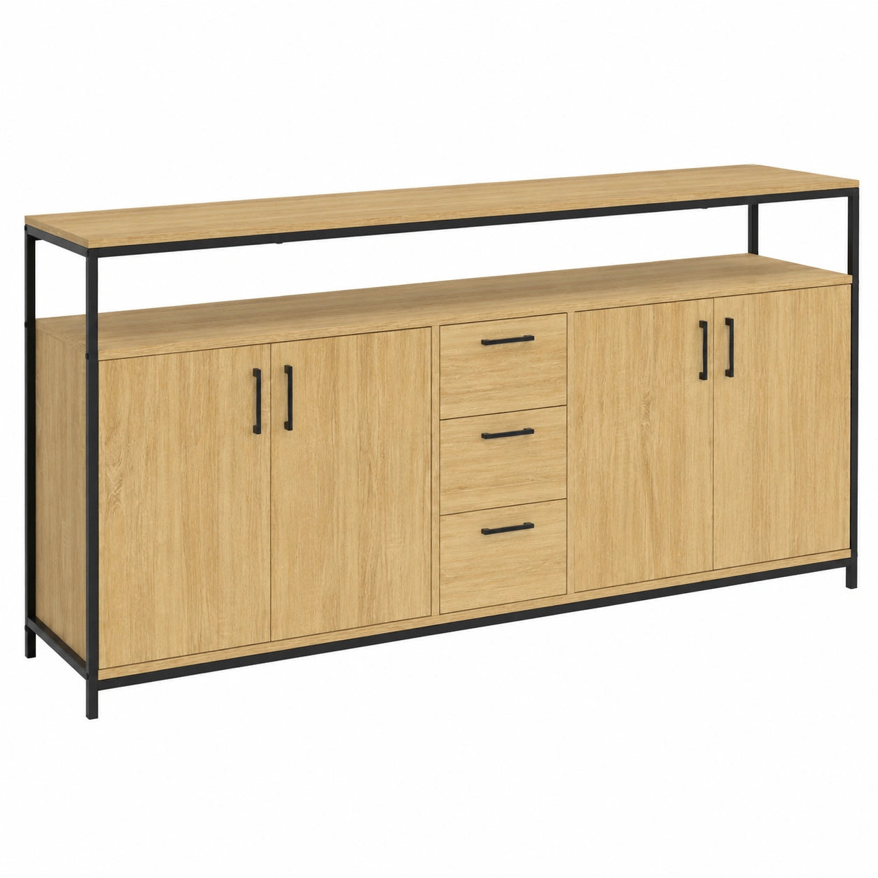 Buffet industriel 4 portes et tiroirs 180 cm