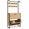 Vestiaire d'entr¨¦e avec meuble ¨¤ chaussures 2 portes style industriel