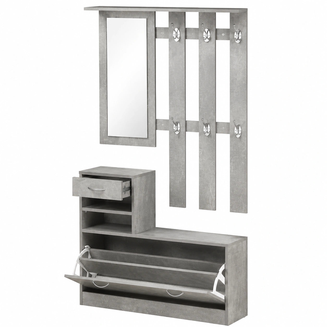 Ensemble d'entr¨¦e 3 en 1 avec porte-manteau et miroir