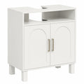 Meuble de Salle de Bain sous Lavabo avec ¨¦tag¨¨re R¨¦glable, Blanc