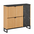 Armoire ¨¤ Chaussures Nordique avec Portes Abattantes et Lat¨¦rales