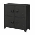 Armoire de Classement Moderne en Acier Noir avec 2 Compartiments