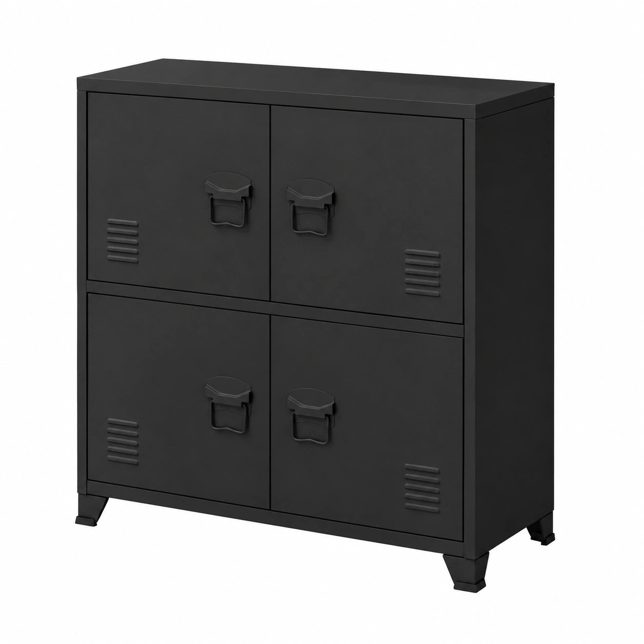 Armoire de Classement Moderne en Acier Noir avec 2 Compartiments