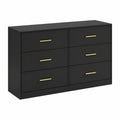 Commode Moderne ¨¤ 6 Tiroirs pour Chambre et Salon, Noir