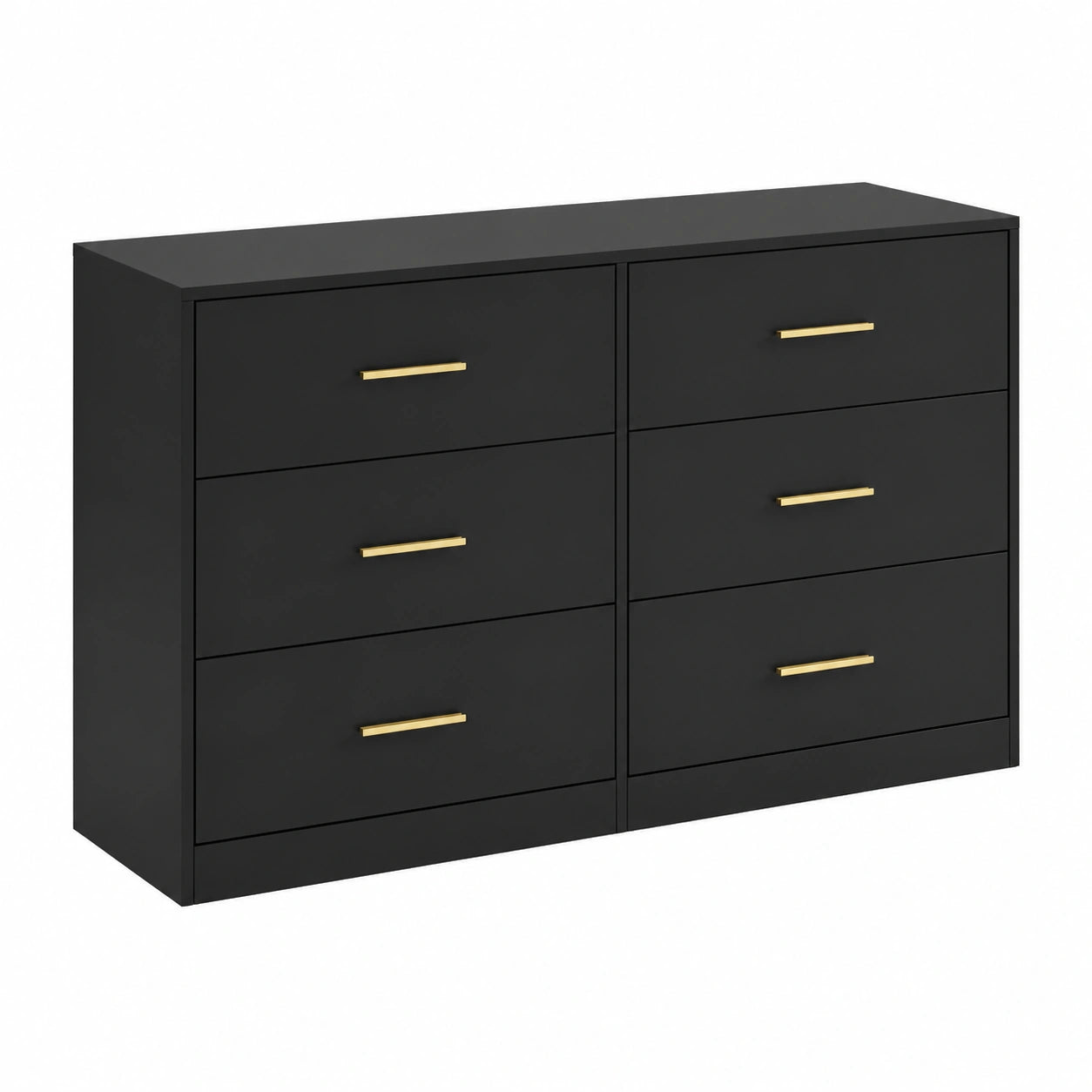 Commode Moderne ¨¤ 6 Tiroirs pour Chambre et Salon, Noir