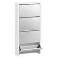¨¦tag¨¨re ¨¤ chaussures avec miroir 4 compartiments, rangement pour 12 paires