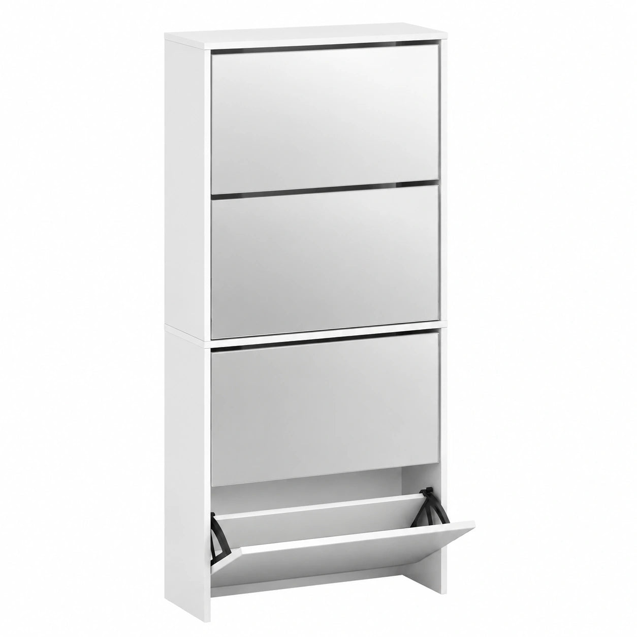 ¨¦tag¨¨re ¨¤ chaussures avec miroir 4 compartiments, rangement pour 12 paires