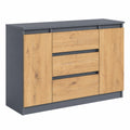 Commode de Chambre Spacieuse avec Portes et Tiroirs - Design Moderne Anthracite
