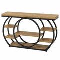 Table Console ¨¦troite Industrielle avec ¨¦tag¨¨res Rustiques