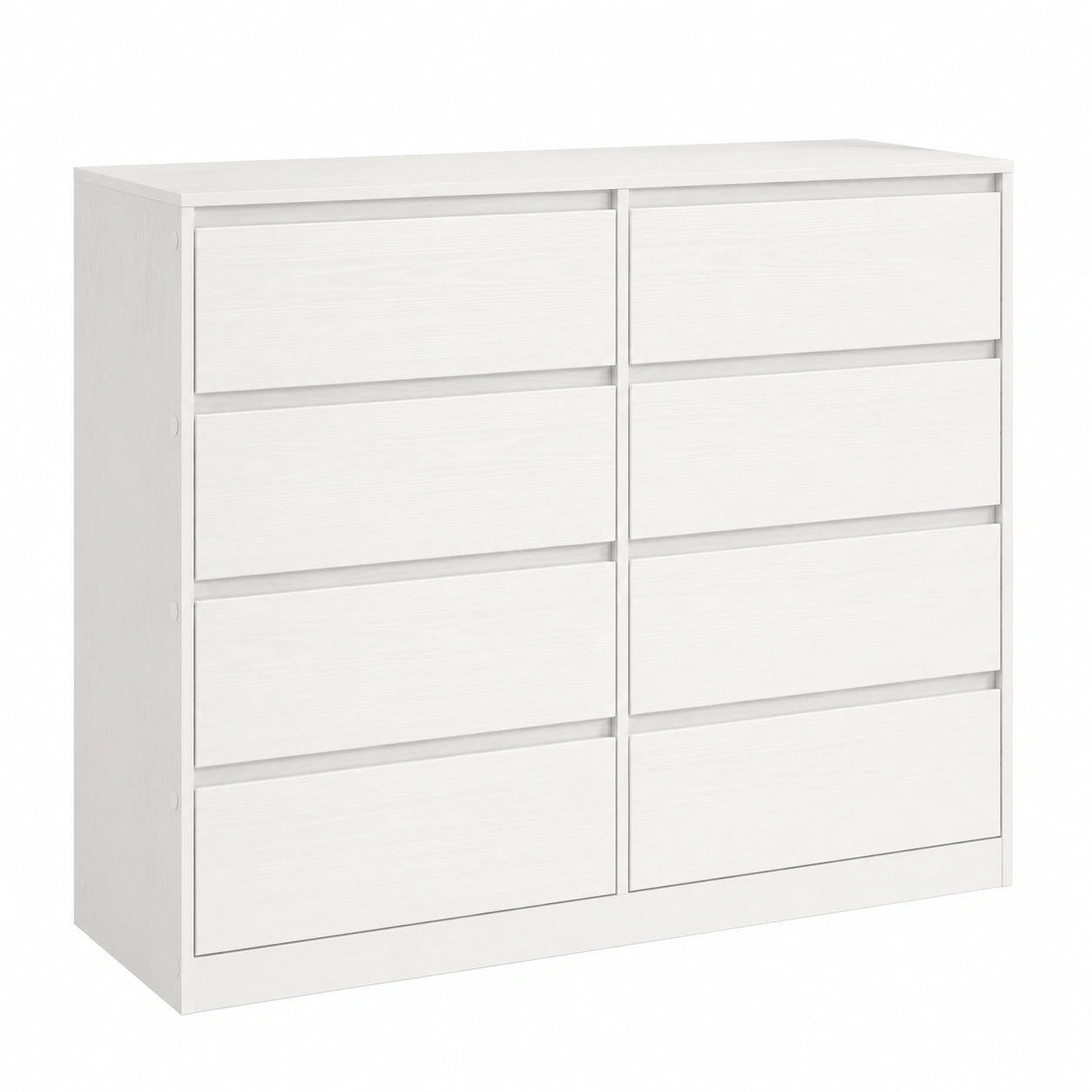 Commode Moderne ¨¤ 8 Tiroirs pour Chambre, 40 x 119,4 x 97,5 cm, Blanche