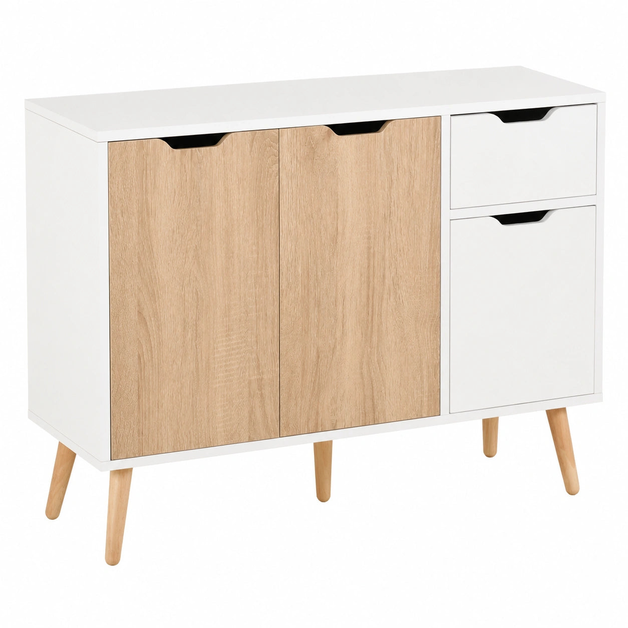 Buffet scandinave avec tiroir coulissant et placards