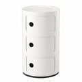 Conteneur de Rangement ¨¤ 3 Compartiments, Blanc, Base Ronde