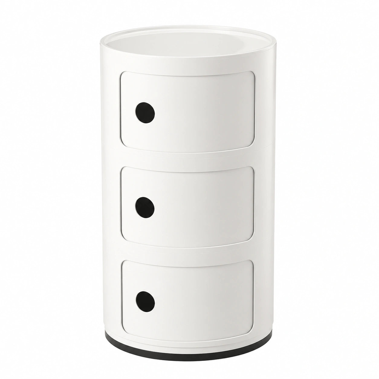 Conteneur de Rangement ¨¤ 3 Compartiments, Blanc, Base Ronde