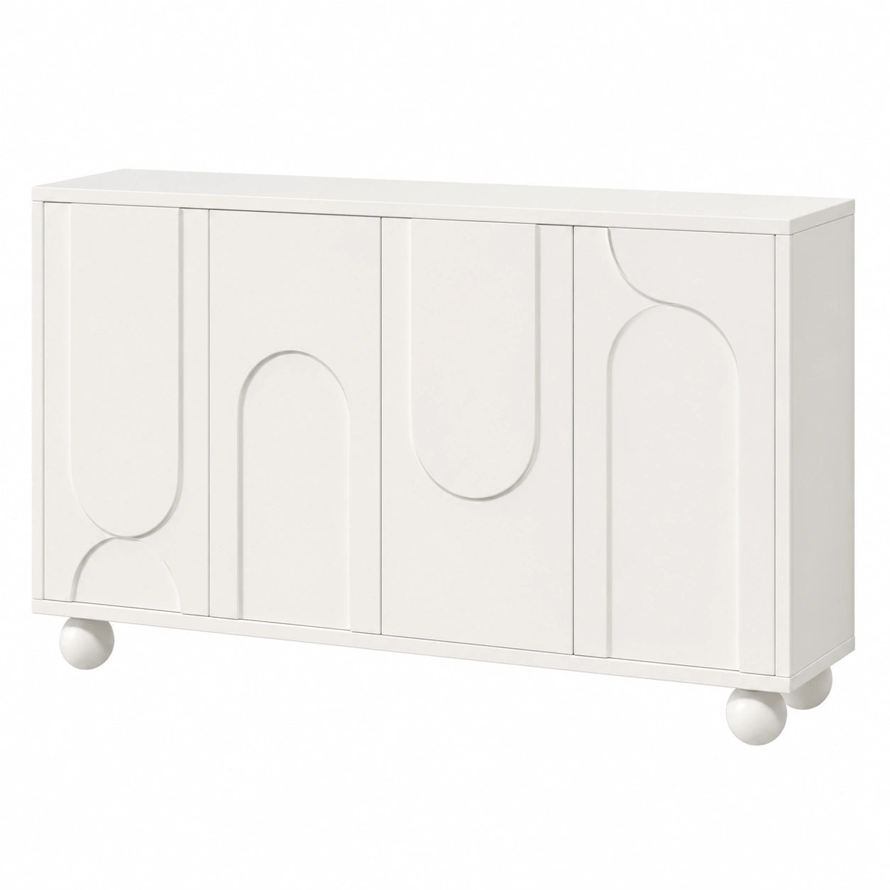 Armoire de Rangement Polyvalente 4 Portes avec ¨¦tag¨¨res R¨¦glables