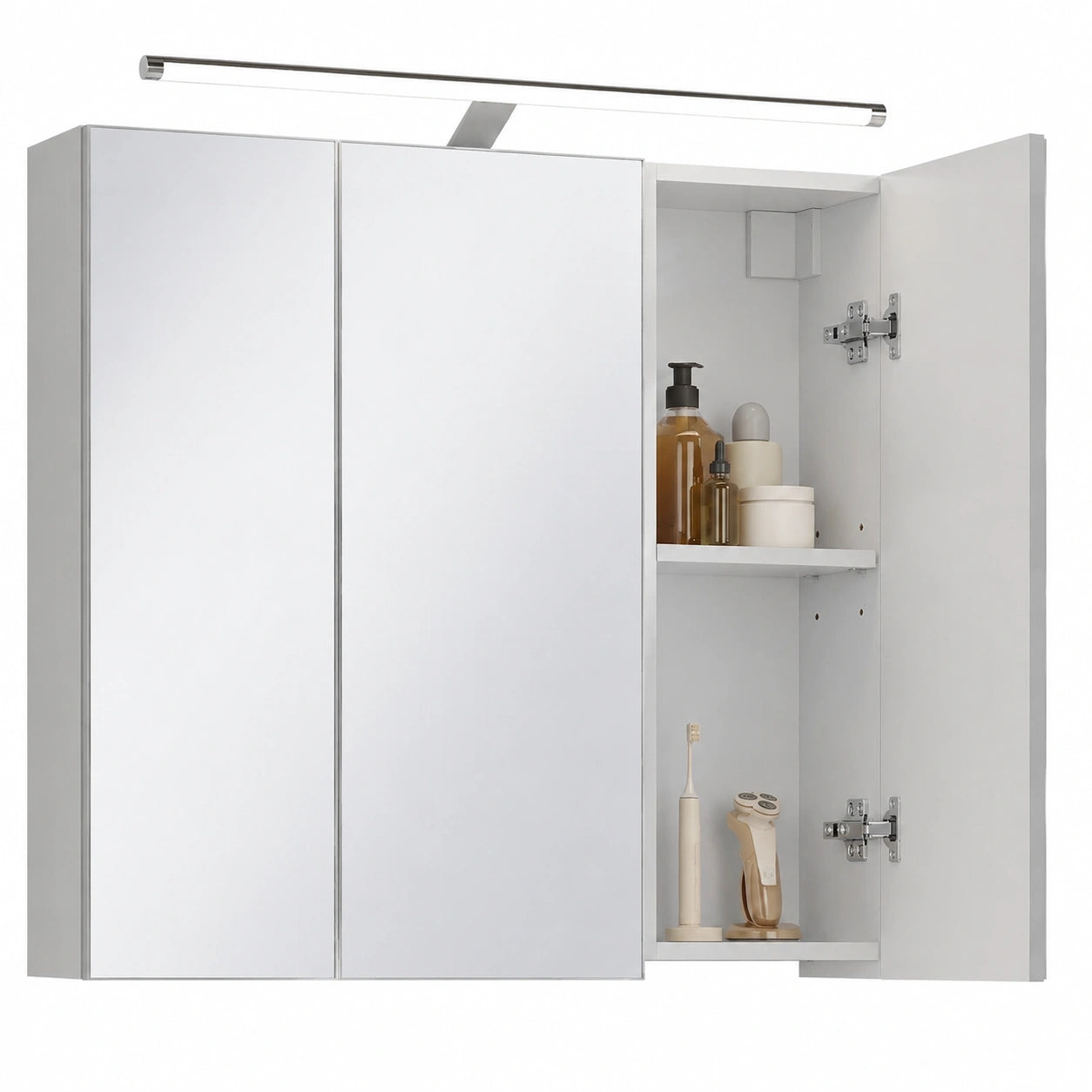 Armoire de Salle de Bain Murale Moderne avec Portes Miroirs et ¨¦clairage
