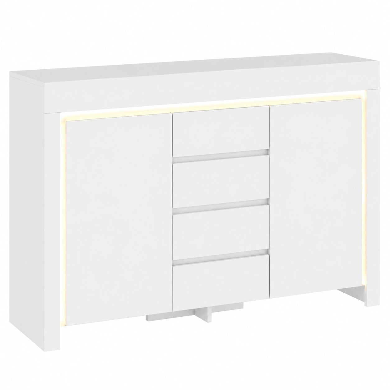 Buffet Moderne avec ¨¦clairage LED et Rangements Multiples pour Salon