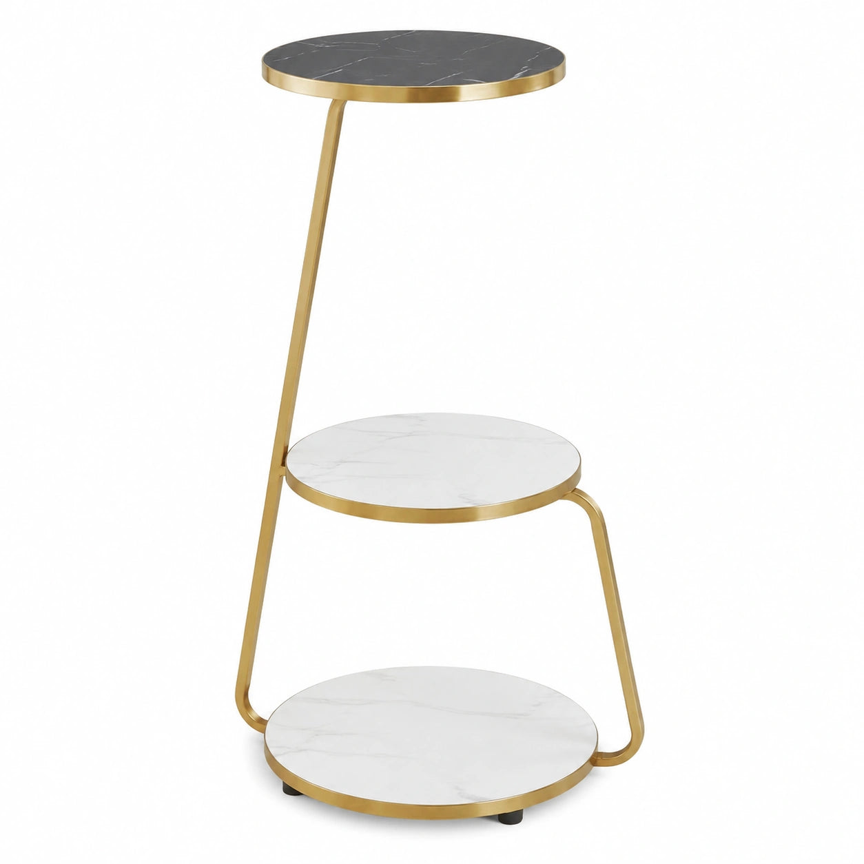 Table d'appoint moderne ¨¤ 3 niveaux de rangement en m¨¦tal