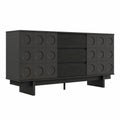 Buffet noir ¨¦l¨¦gant avec rangement spacieux - Commode moderne avec tiroirs et portes