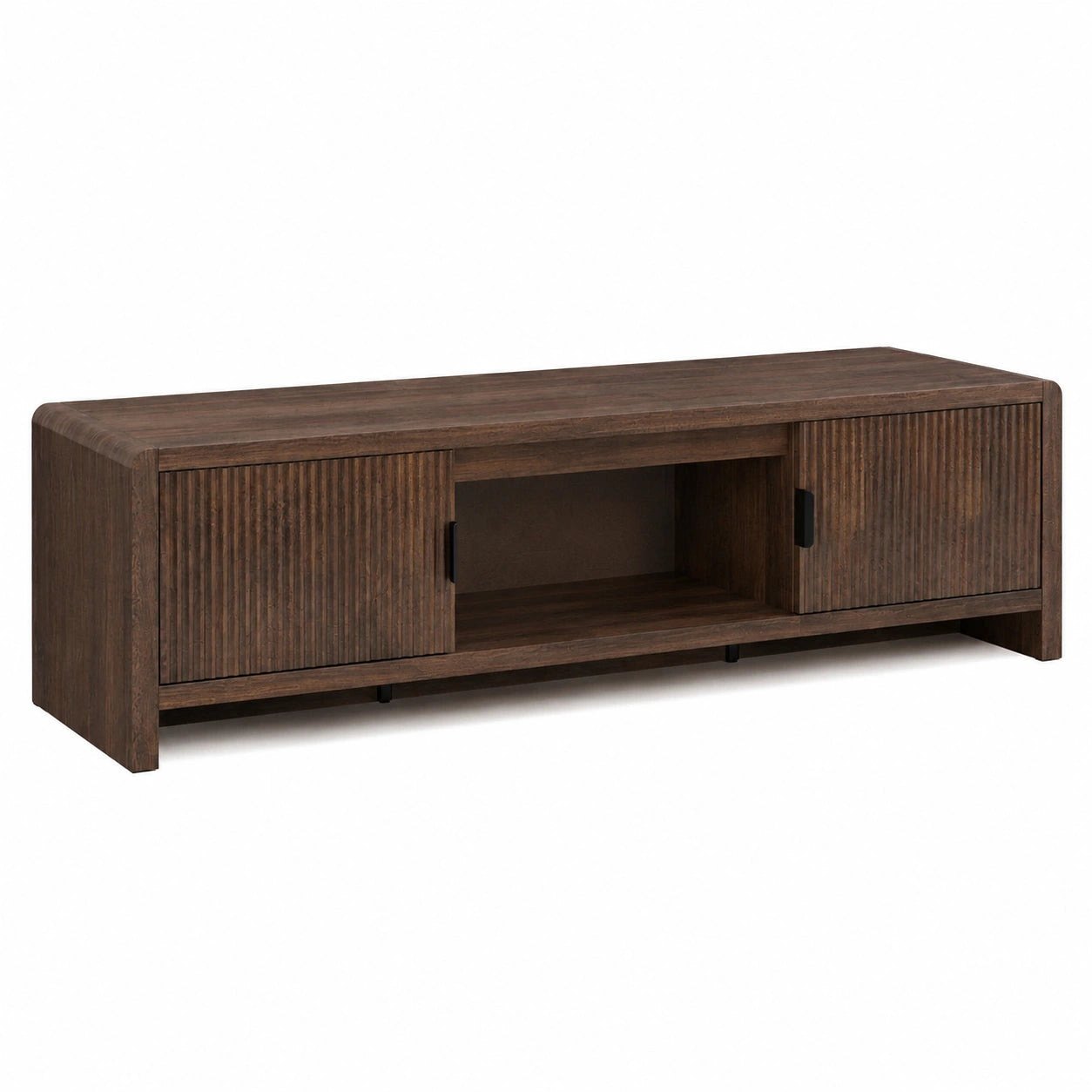 Meuble TV avec Rangement et Passages de Cables, Style Scandinave