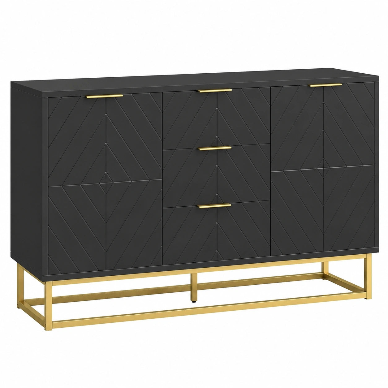 Buffet de cuisine contemporain avec ¨¦tag¨¨res r¨¦glables et tiroirs coulissants