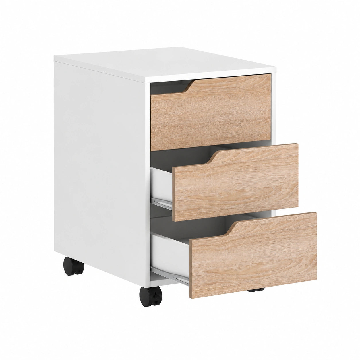 Caisson de bureau mobile ¨¤ 3 tiroirs avec roulettes pour rangement