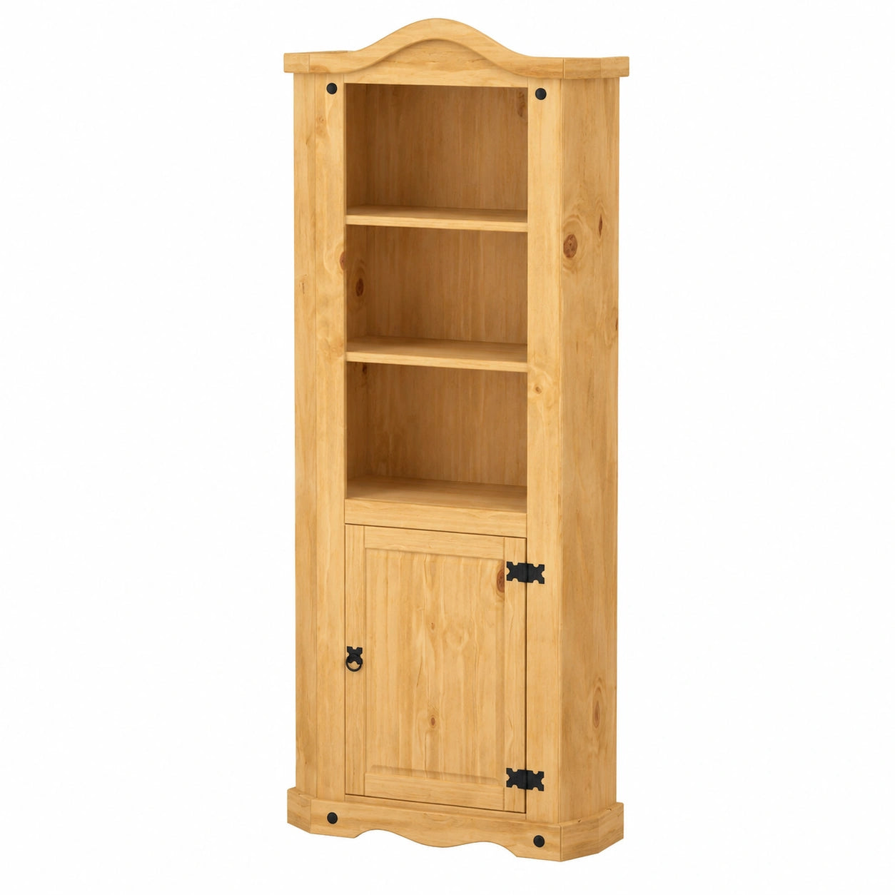 Biblioth¨¨que d'angle en bois massif avec une porte