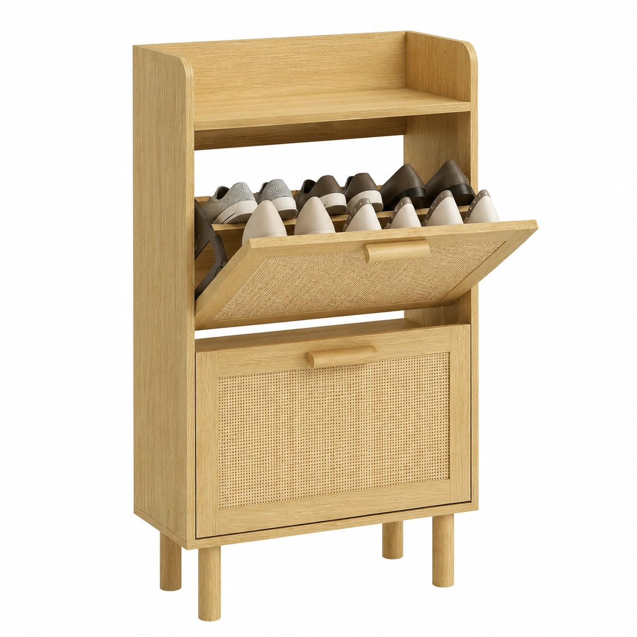 Armoire ¨¤ Chaussures avec 2 Portes Abattantes pour 12 Paires, Design Boh¨¨me
