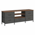 Meuble TV 140 cm avec Chargeur Int¨¦gr¨¦ et Rangement Convertible